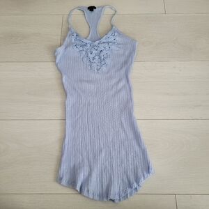 Aritzia Talula Ribbed Baby Blue Tank